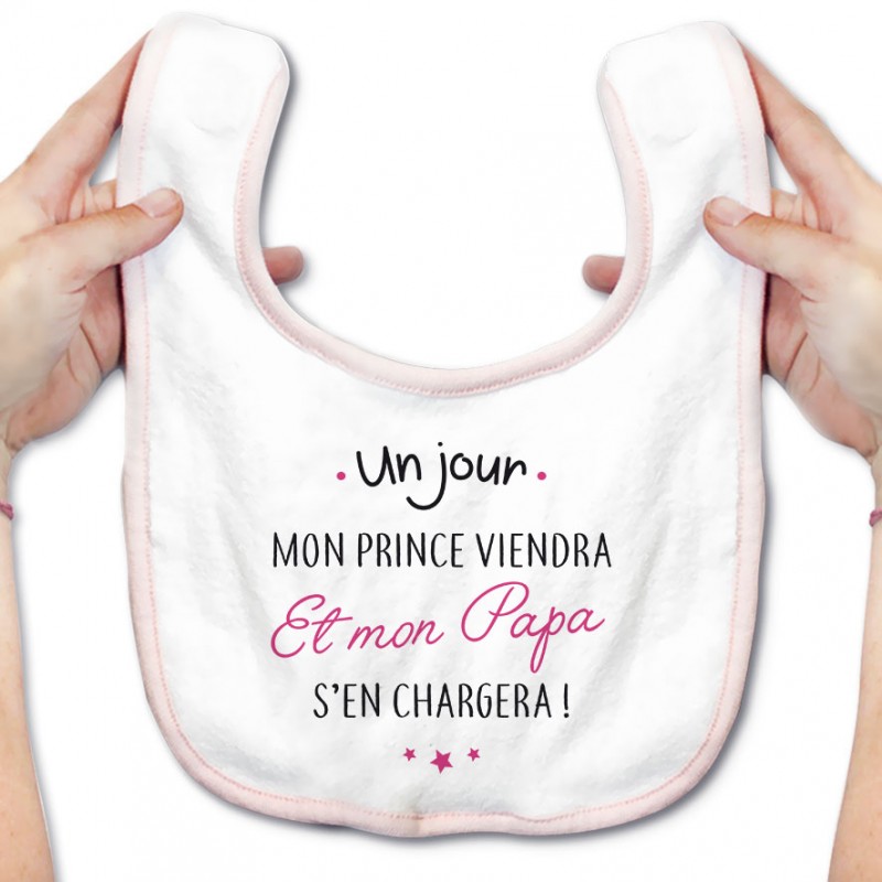 Bavoir bébé Un jour mon prince viendra Bavoir bébé Un jour mon prince viendra