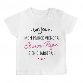 T-Shirt bébé Un jour mon prince viendra