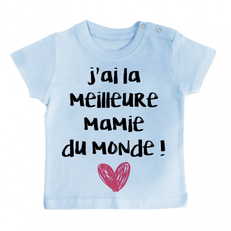 T-Shirt bébé J'ai la meilleure Mamie du monde