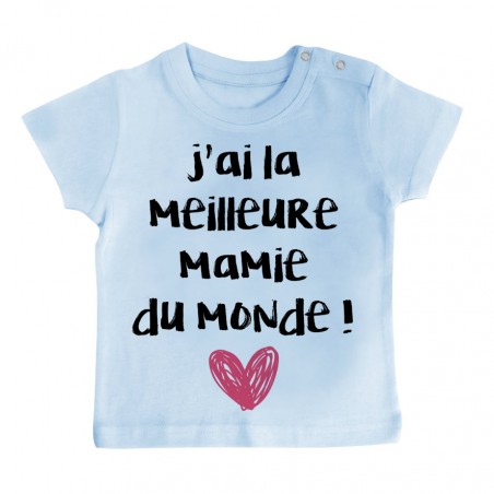 T-Shirt bébé J'ai la meilleure Mamie du monde