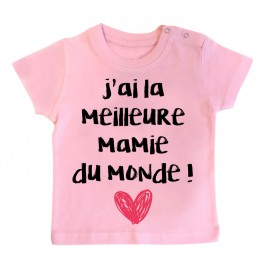 T-Shirt bébé J'ai la meilleure Mamie du monde