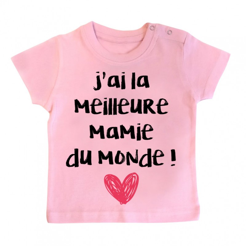 T-Shirt bébé J'ai la meilleure Mamie du monde T-Shirt bébé J'ai la meilleure Mamie du monde