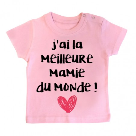 T-Shirt bébé J'ai la meilleure Mamie du monde