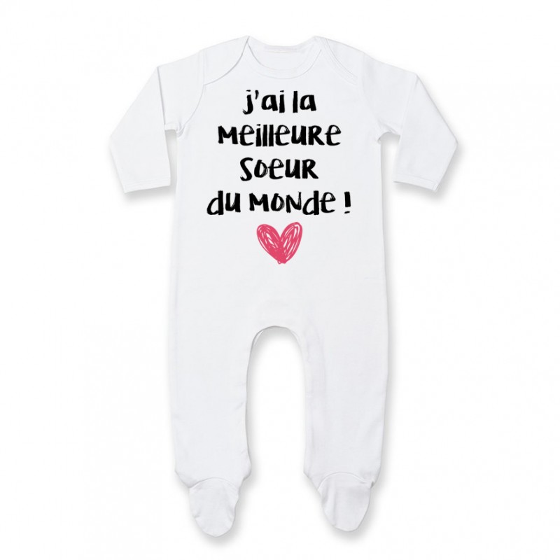 Pyjama bébé J'ai la meilleure Soeur du monde Pyjama bébé J'ai la meilleure Soeur du monde