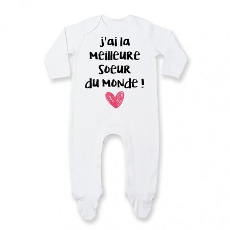 Pyjama bébé J'ai la meilleure Soeur du monde