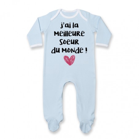 Pyjama bébé J'ai la meilleure Soeur du monde