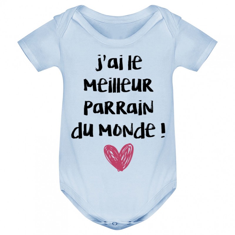 Body bébé J'ai le meilleur Parrain du monde Body bébé J'ai le meilleur Parrain du monde