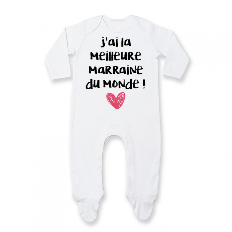 Pyjama bébé J'ai la meilleure Marraine du monde Pyjama bébé J'ai la meilleure Marraine du monde