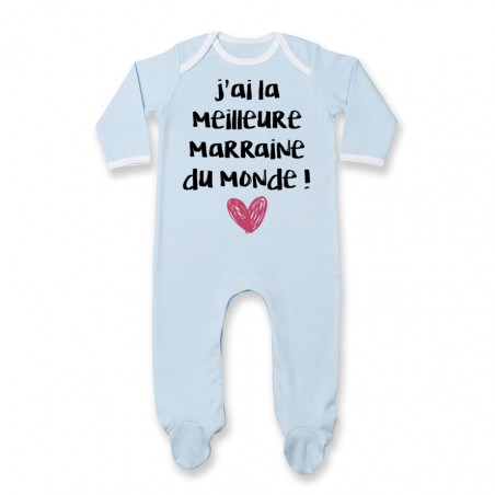 Pyjama bébé J'ai la meilleure Marraine du monde