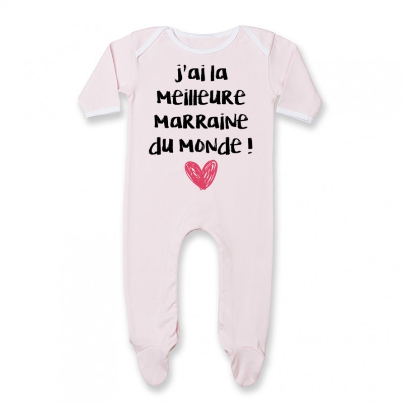 Pyjama bébé J'ai la meilleure Marraine du monde Pyjama bébé J'ai la meilleure Marraine du monde