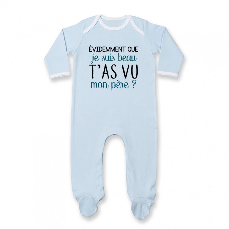 Pyjama bébé Evidemment que je suis beau Pyjama bébé Evidemment que je suis beau