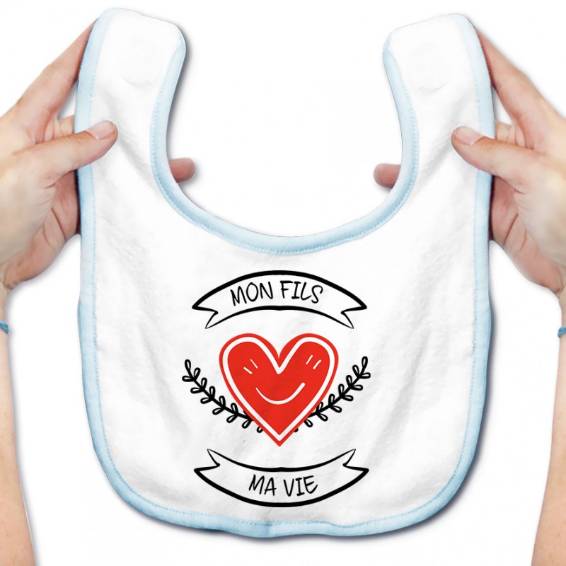 Bavoir bébé Mon fils, ma vie Bavoir bébé Mon fils, ma vie