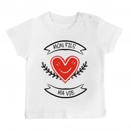 T-Shirt bébé Mon fils, ma vie