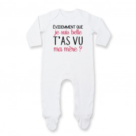 Pyjama bébé Evidemment que je suis belle