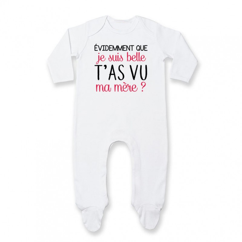 Pyjama bébé Evidemment que je suis belle