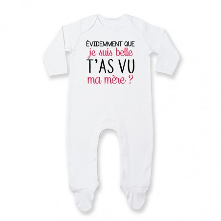 Pyjama bébé Evidemment que je suis belle