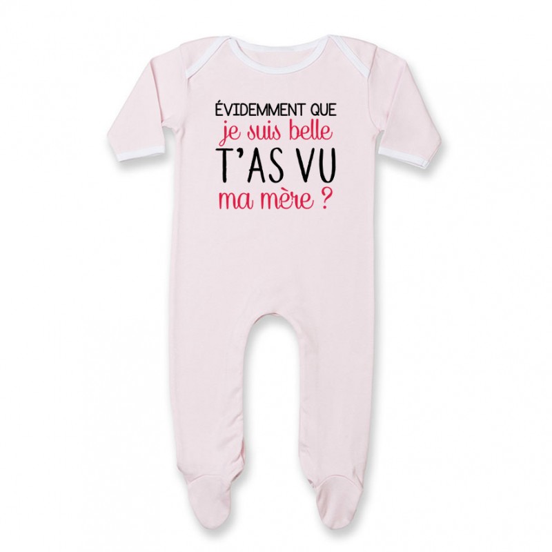 Pyjama bébé Evidemment que je suis belle Pyjama bébé Evidemment que je suis belle
