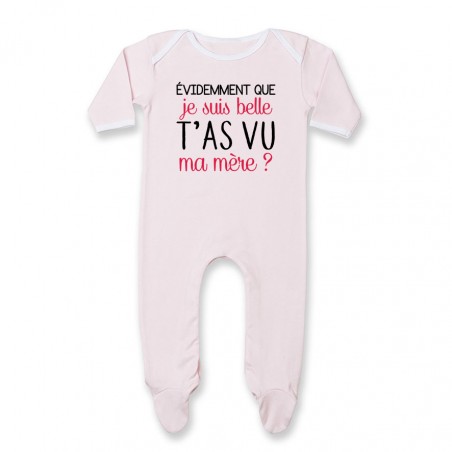 Pyjama bébé Evidemment que je suis belle