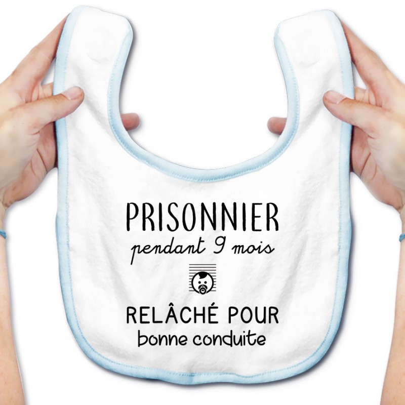 Bavoir bébé Prisonnier pendant 9 mois Bavoir bébé Prisonnier pendant 9 mois