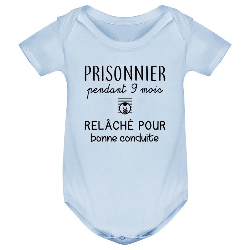 Body bébé Prisonnier pendant 9 mois Body bébé Prisonnier pendant 9 mois