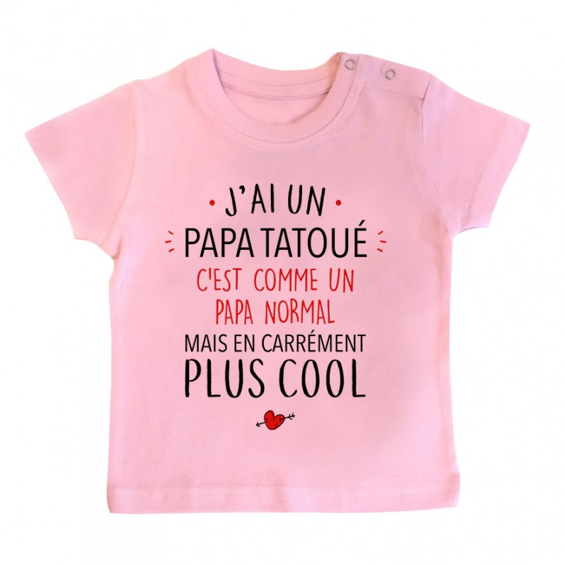 T-Shirt bébé J'ai un papa tatoué