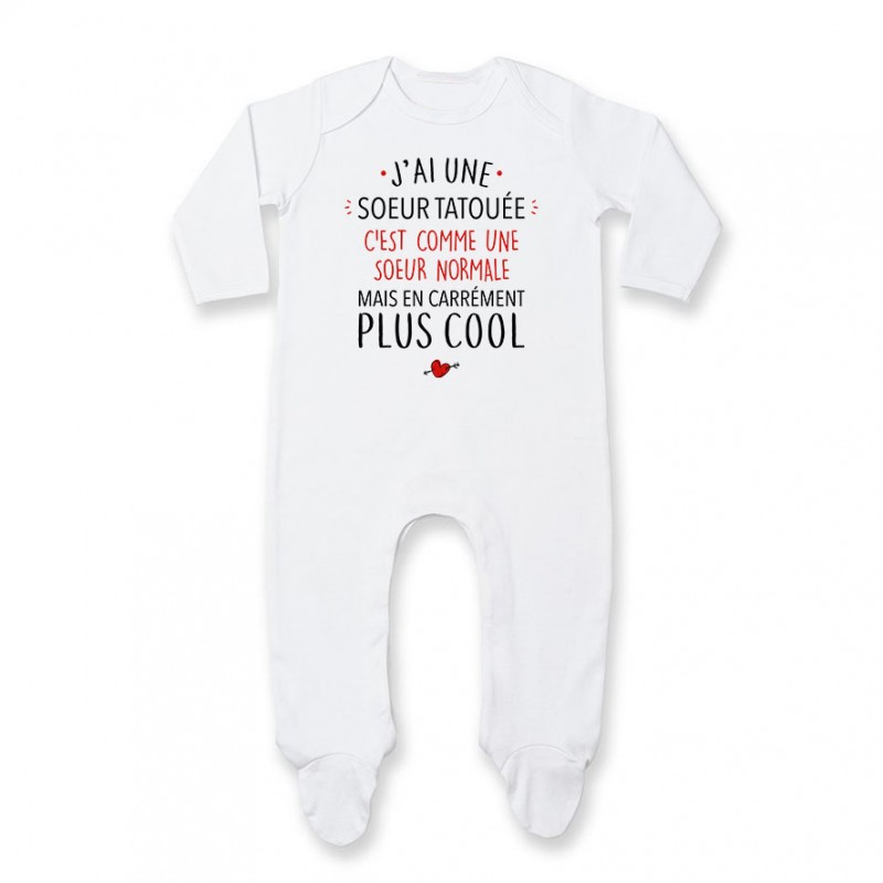 Pyjama bébé J'ai une soeur tatouée Pyjama bébé J'ai une soeur tatouée