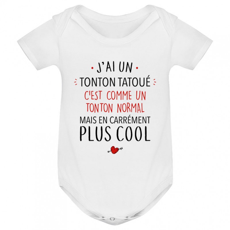 Body bébé J'ai un tonton tatoué Body bébé J'ai un tonton tatoué