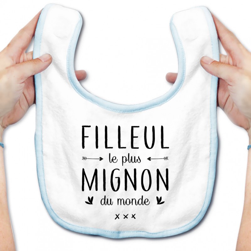 Bavoir bébé Filleul le plus mignon du monde Bavoir bébé Filleul le plus mignon du monde
