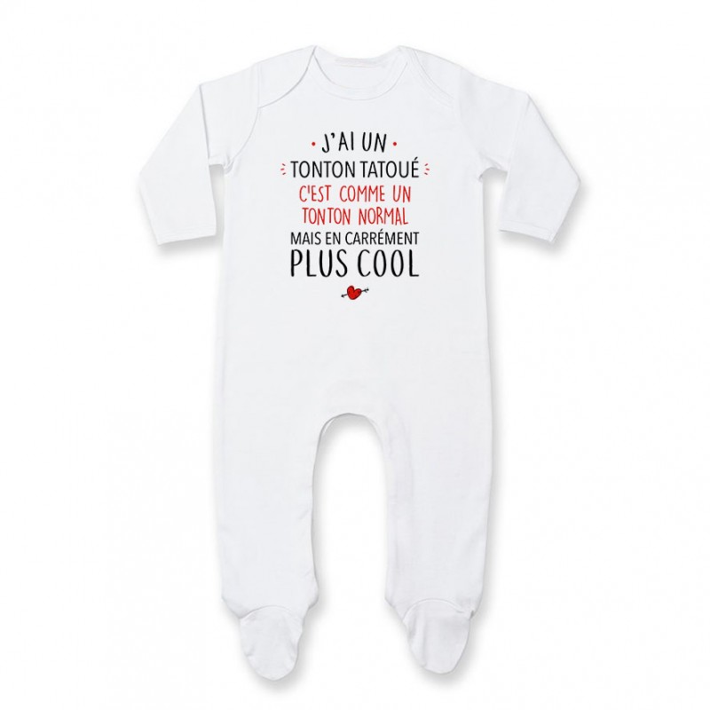 Pyjama bébé J'ai un tonton tatoué Pyjama bébé J'ai un tonton tatoué
