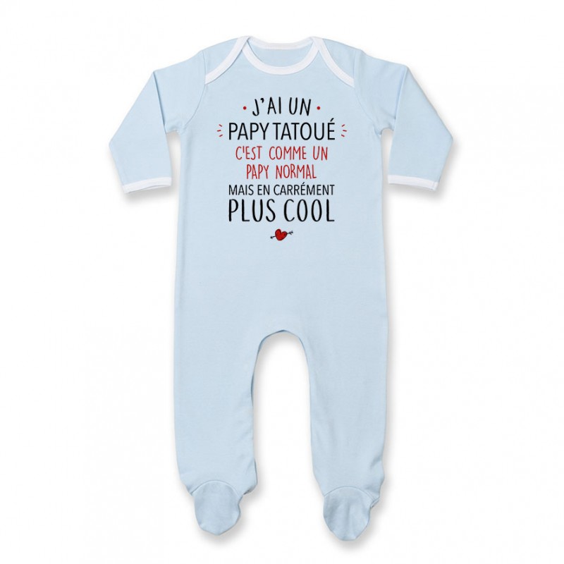 Pyjama bébé J'ai un papy tatoué Pyjama bébé J'ai un papy tatoué