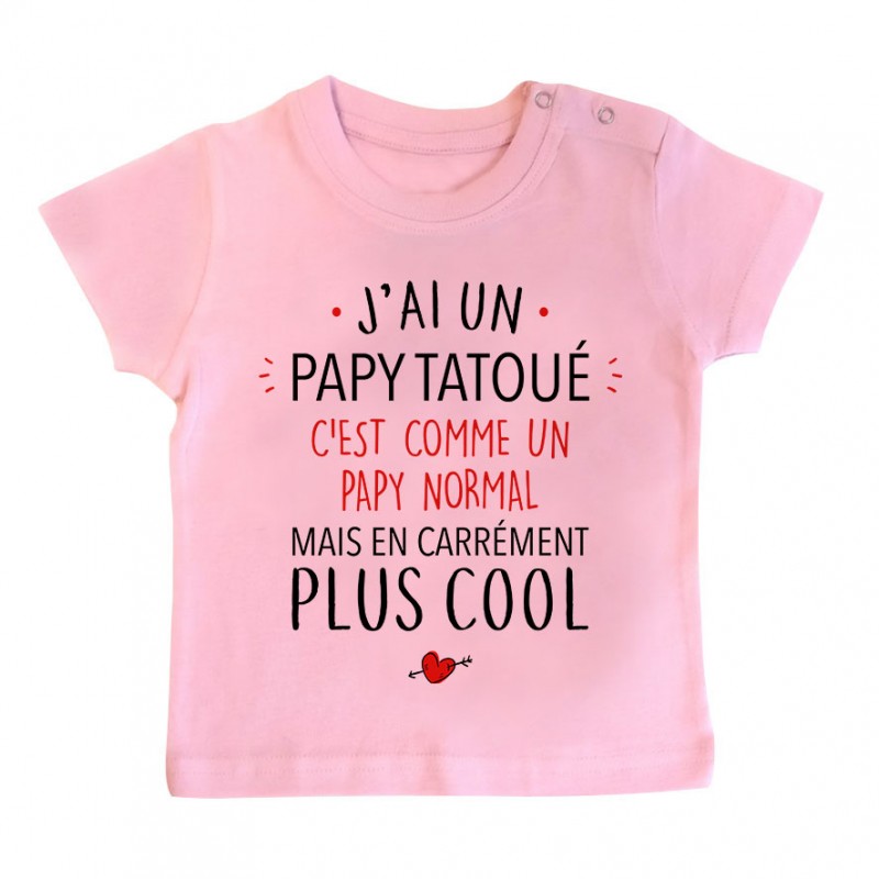 T-Shirt bébé J'ai un papy tatoué T-Shirt bébé J'ai un papy tatoué