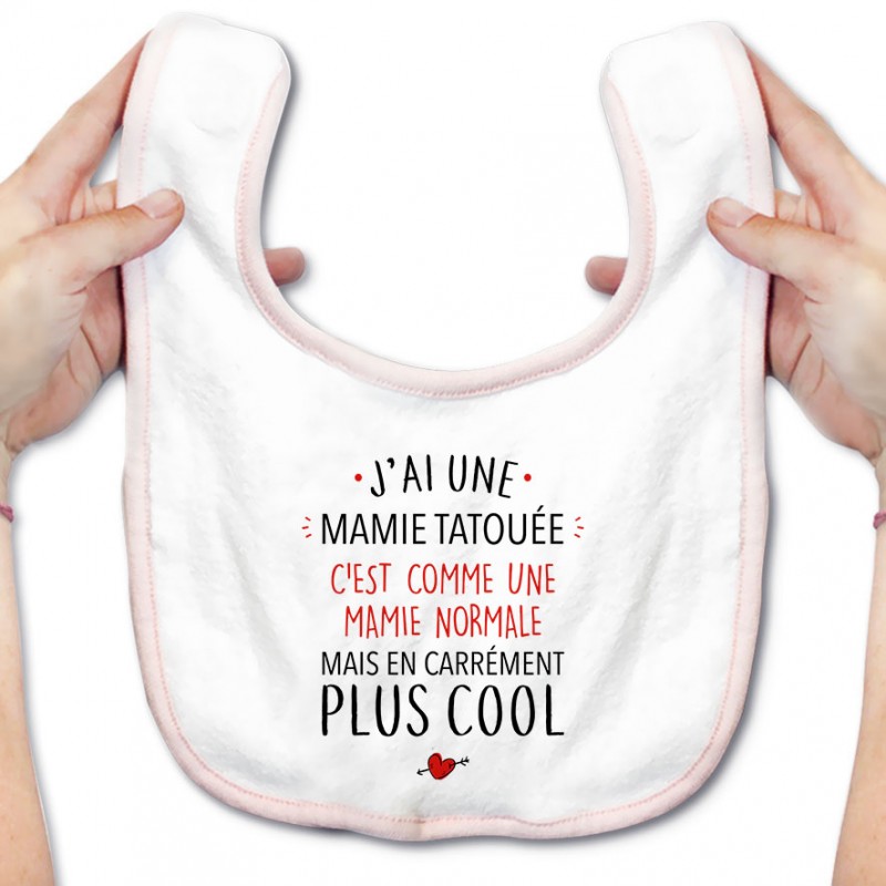 Bavoir bébé J'ai une mamie tatouée