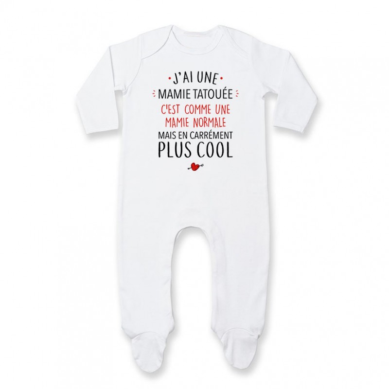 Pyjama bébé J'ai une mamie tatouée Pyjama bébé J'ai une mamie tatouée
