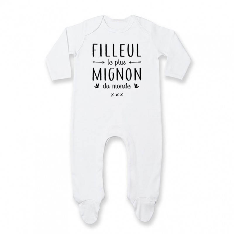 Pyjama bébé Filleul le plus mignon du monde Pyjama bébé Filleul le plus mignon du monde