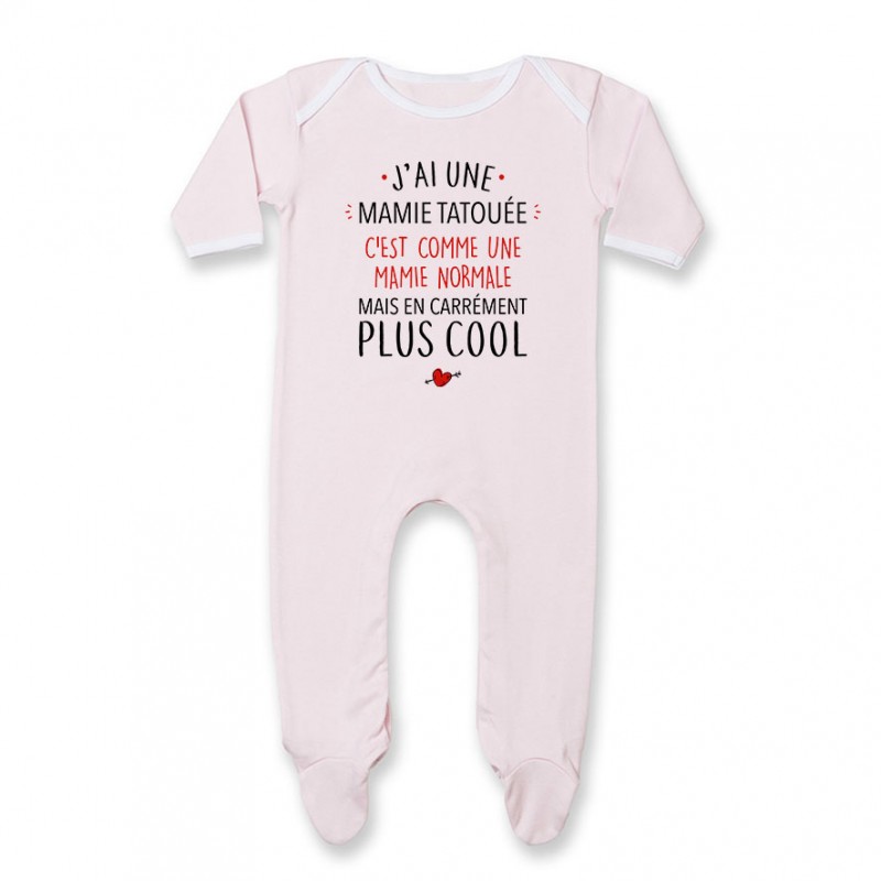 Pyjama bébé J'ai une mamie tatouée Pyjama bébé J'ai une mamie tatouée