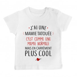 T-Shirt bébé J'ai une mamie tatouée