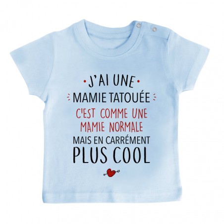 T-Shirt bébé J'ai une mamie tatouée