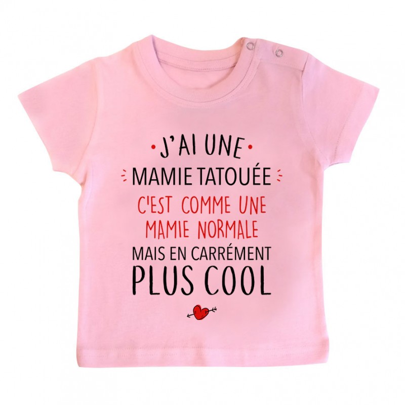 T-Shirt bébé J'ai une mamie tatouée