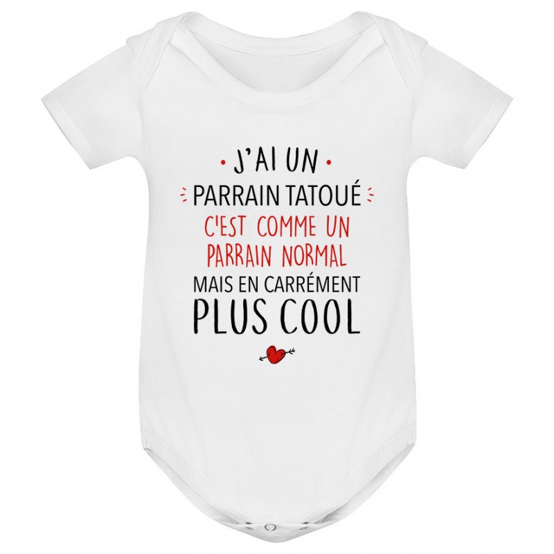 Body bébé J'ai un parrain tatoué Body bébé J'ai un parrain tatoué