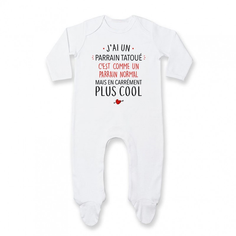Pyjama bébé J'ai un parrain tatoué Pyjama bébé J'ai un parrain tatoué