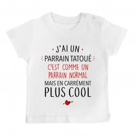 T-Shirt bébé J'ai un parrain tatoué