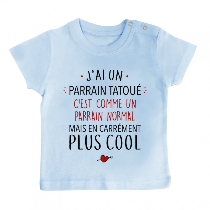 T-Shirt bébé J'ai un parrain tatoué