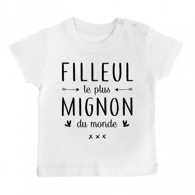 T-Shirt bébé Filleul le plus mignon du monde