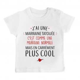 T-Shirt bébé J'ai une marraine tatouée