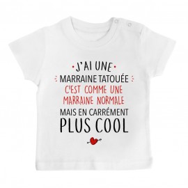 T-Shirt bébé J'ai une marraine tatouée