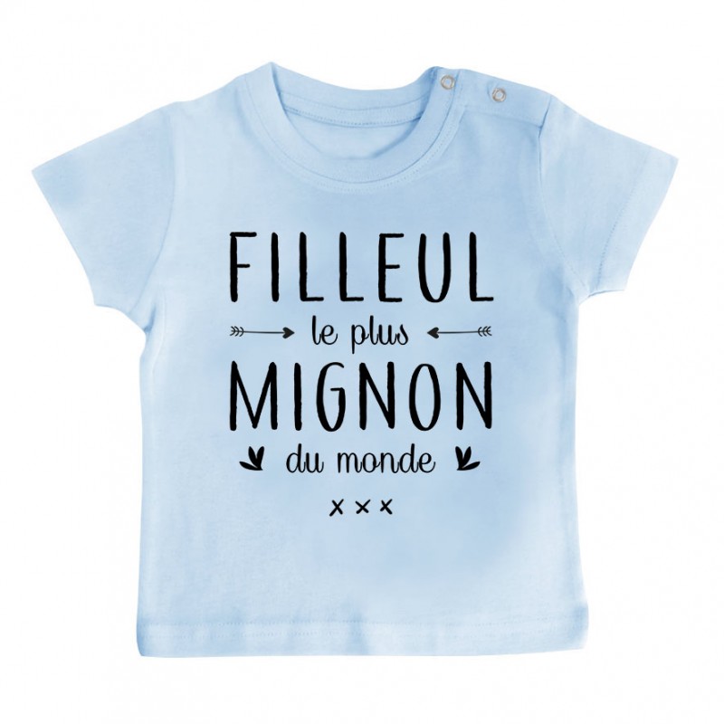 T-Shirt bébé Filleul le plus mignon du monde T-Shirt bébé Filleul le plus mignon du monde