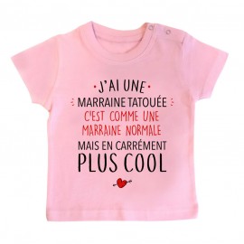 T-Shirt bébé J'ai une marraine tatouée