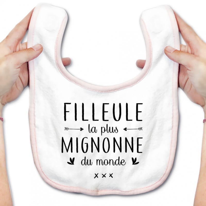 Bavoir bébé Filleule la plus mignonne du monde Bavoir bébé Filleule la plus mignonne du monde