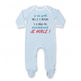 Pyjama bébé Je suis gentil mais je HURLE