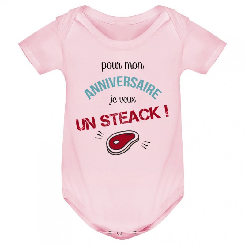 Body bébé Je veux un STEACK Body bébé Je veux un STEACK